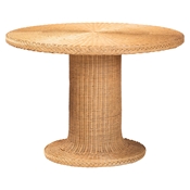 bali & pari Farrow Bohemian Braided Light Honey Rattan Dining Table